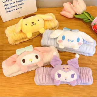 น่ารัก Sanrio ที่คาดผมหนังกลับ Cinnamoroll ล้างหน้า Hair Band My Melody kuromi Purin ของขวัญตกแต่งที่คาดผมน่ารัก