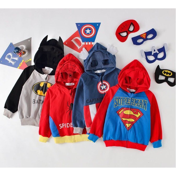 ภาพหน้าปกสินค้าพร้อมส่ง เสื้อแจ็คเก็ตเด็ก เสื้อกันหนาวเด็ก ลาย Super Hero สำหรับเด็ก