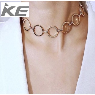 Jewelry Exaggerated trendy gold jewelry geometric circle collarbone necklace womens for girls