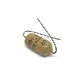 Mustard Capacitor Phillips/Mullard 0.039 uF 400V (NOS เก่าเก็บ)