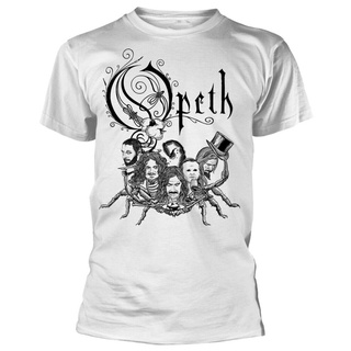 เสื้อสาวอวบ - แขนออกแบบเสื้อผู้ชายเสื้อยืด Opeth โลโก้แมงป่อง ทีคอผ้าฝ้ายคุณภาพสูง