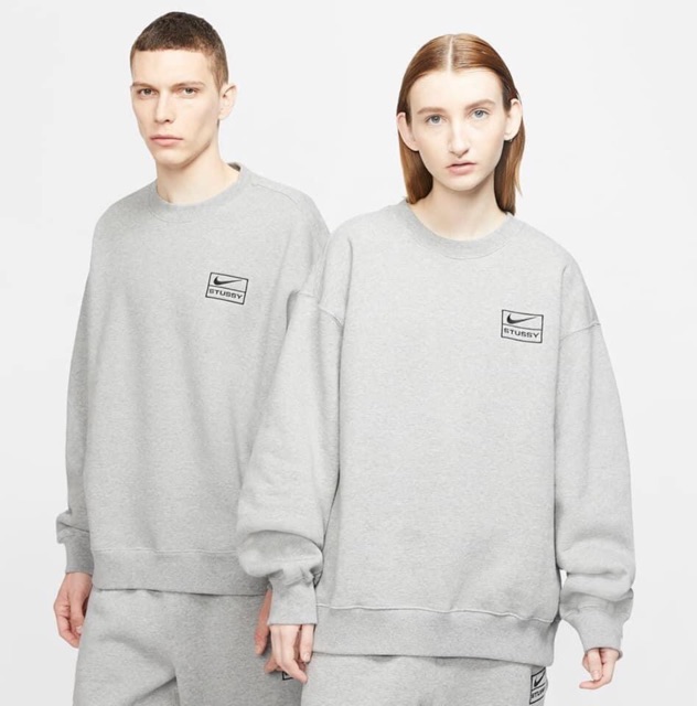 Nike x Stussy NRG Crew Fleece Gray Shopee Thailand