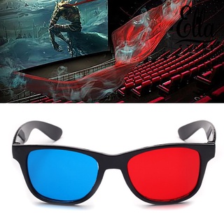 Ellastore123 แว่นตา 3D สีแดง สีฟ้า สําหรับดูหนัง DVD เกม