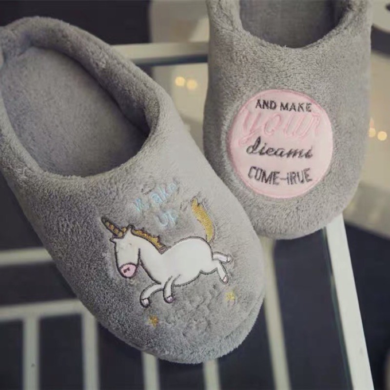 unicorn-and-make-your-dream-come-true-slippers-รองเท้าใส่อยู่ห้อง-รองเท้าใส่อยู่บ้าน