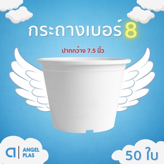 กระถางปลูกต้นไม้ กระทางต้นไม้
กระถาง
กระถางขาว สีขาว 8 นิ้ว 50 ใบ