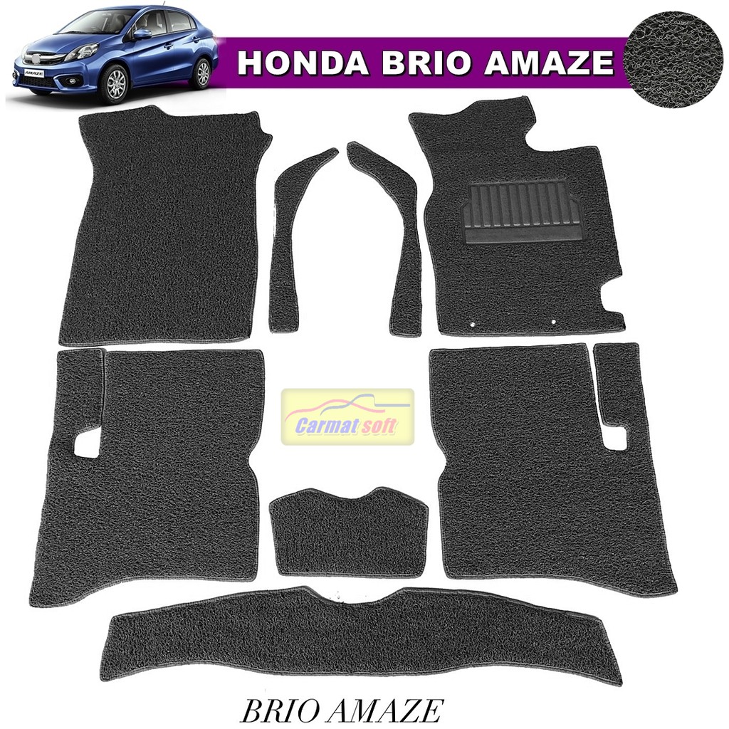 พรมดักฝุ่นไวนิล-honda-brio-amaze-รุ่น-vinyl-mat-เย็บขอบ-สีเทา