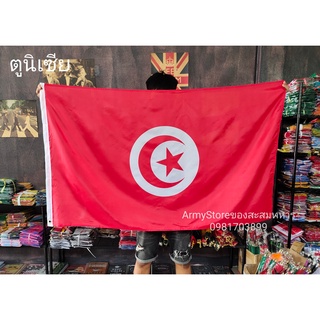 &lt;ส่งฟรี!!&gt; ธงชาติ ตูนิเซีย Tunisia Flag 4 Size พร้อมส่งร้านคนไทย