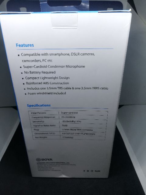 boya-by-bm2021ไมโครโฟนแบบ-super-cardiod-shotgun-ใช้ได้กับสมาร์ทโฟน-กล้อง-dslr-กล้องวิดีโอpcเครื่องบันทึกเสียง-บริการดี