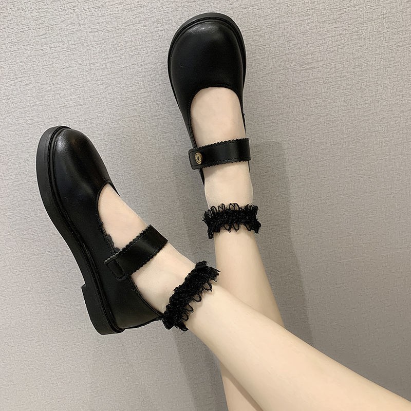 แมรี่เจนโลลิต้ารองเท้าหนังเล็กหญิงอังกฤษ-2020-ในช่วงฤดูร้อนใหม่สีดำขนาดเล็กเดซี่ญี่ปุ่น-jk-รองเท้าชุด