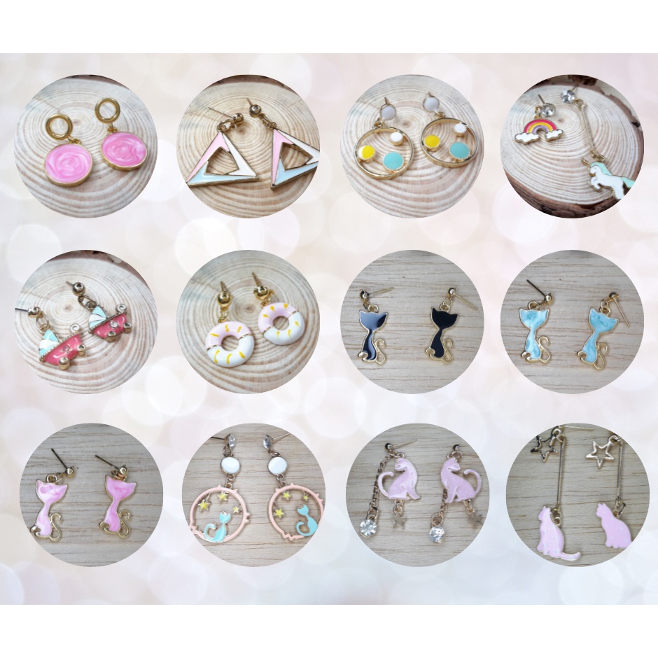 ต่างหูแฟชั่น-แนวสดใสน่ารัก-หลากหลายแบบ-ต่างหูเกาหลี-ต่างหูร้าน-dorigiftshop