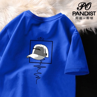 [พร้อมส่ง] Pandist เสื้อยืดคอกลม แขนสั้น ผ้าฝ้าย ทรงหลวม สไตล์ฮ่องกง แฟชั่นฤดูร้อน สําหรับผู้ชาย 2022
