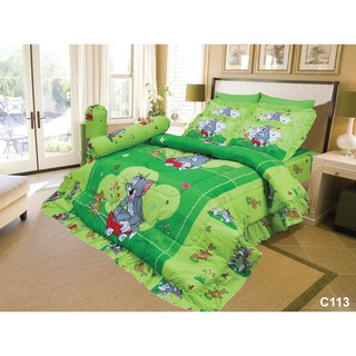 C113: ผ้าปูที่นอน ลายการ์ตูน Tom&Jerry/Satin