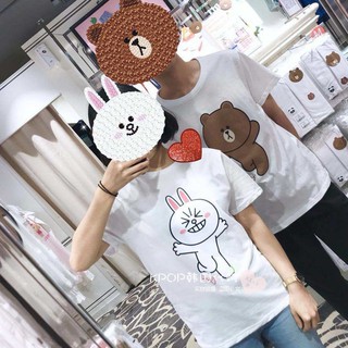 เสื้อยืดไลน์คู่รักบราวน์&amp;โคนี่ (Line Friends)