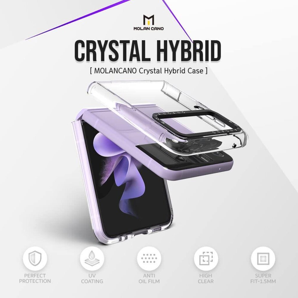 แท้พร้อมส่ง-molan-cano-crystal-hybrid-เคสใส-สำหรับ-samsung-galaxy-z-flip-4-z-flip-5