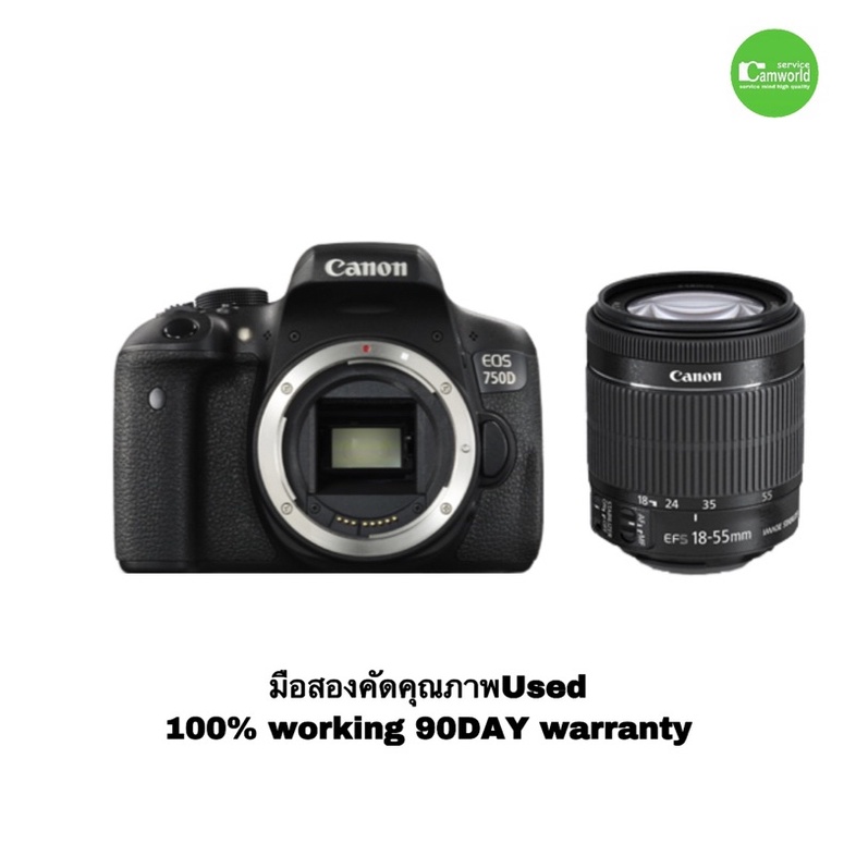 canon-750d-18-55mm-กล้องสเปคเยี่ยม-wifi-nfc-เลนส์-มีกันสั่น-จอlcd-ทัช-เซลฟี่-full-hd-vdo-มือสอง-มีประกันส-free-sd32