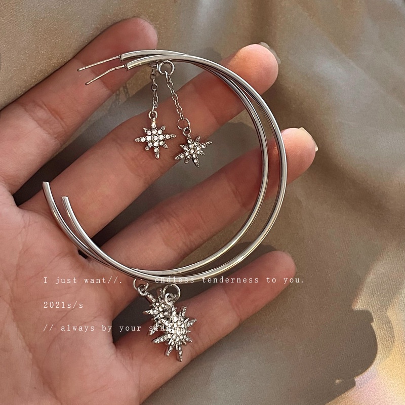 925-silver-needle-and-diamond-c-shaped-star-earrings-korea-dongdaemun-style-earrings-exaggerated-simple-design-earrings
