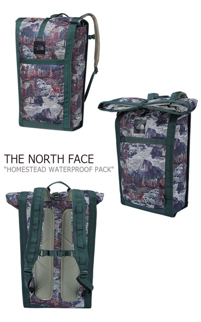 พร้อมส่ง-มือสอง-the-north-face-homestead-waterproof-backpack-darkest-spruce-yosemite-sofa-print-darkest-spruce