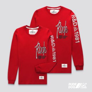 Rudedog เสื้อยืดแขนยาว รุ่น R&amp;D สีแดง