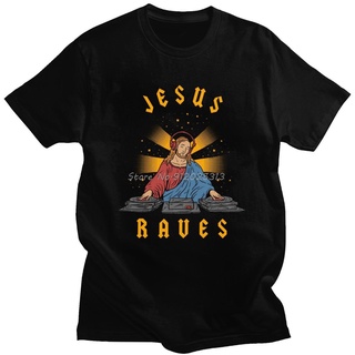 ชุดเซ็ต 2 ชิ้น - เย็นพระเยซู Raves ดีเจเสื้อยืดคนผ้าฝ้ายแฟชั่นออกแบบทีท็อปส์ซูแขนสั้นฮาราจูกุ Tshir