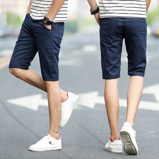 สินค้า กางเกงขาสั้น กางเกงใส่เที่ยว SK03 กางเกงชิโนขาสั้น กางเกงสามส่วน กางเกงแฟชั่น สีกรมท่า สีดำ เอว30-36