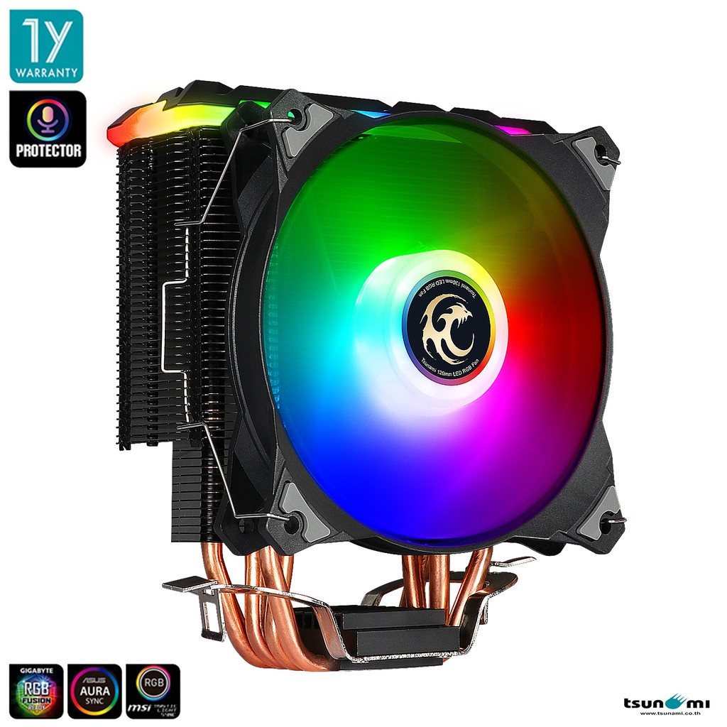 ภาพหน้าปกสินค้าซีพียูคูลเลอร์ Tsunami Protector Series TSS-6000 (ARGB Armor) 4 Heatpipe 130W TDP CPU Cooler (Intel/AMD Compatible) (รับประกันสินค้า 1 ปี) จากร้าน tsunami_thailand บน Shopee