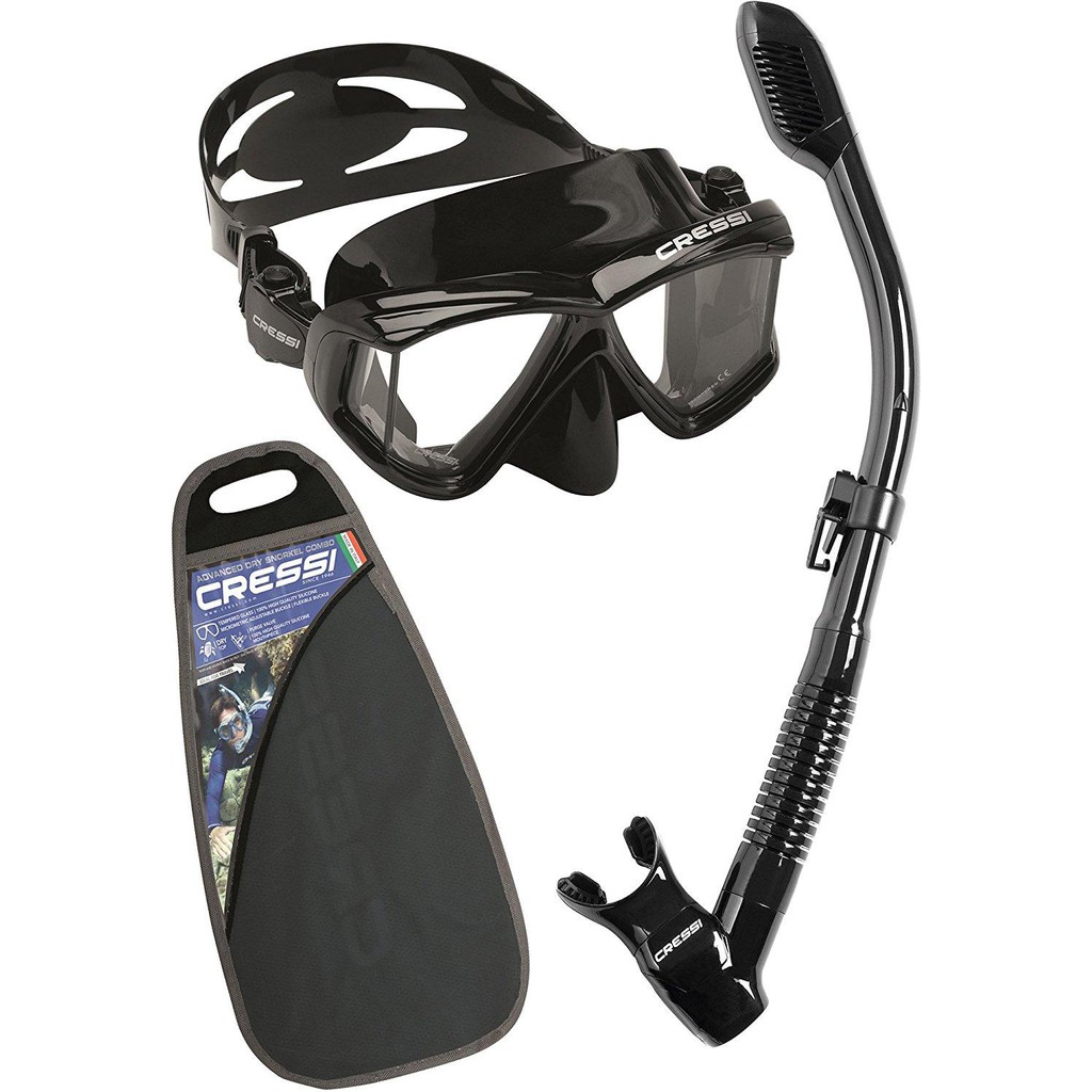 CRESSI Masque De Plongée Ocean - Noir/Bleu Pour Snorkeling Et Apnée