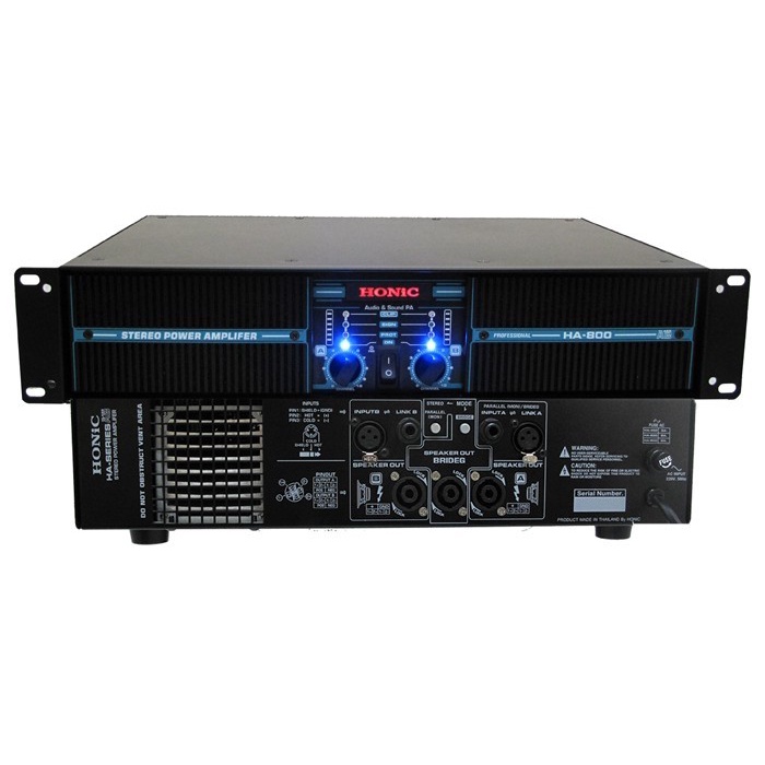 honic-รุ่น-ha-800-เพาเวอร์แอมป์-2ch-200w-x-2-ที่-8-bridge-mono-600w-ที่-8-สินค้าใหม่แกะกล่องทุกชิ้นรับรองของแท้100