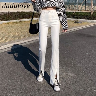 DaDulove💕 2022 New Ins Split Jeans High Waist Wide Leg Micro Flared Mopping Pants Fashion Womens Clothing