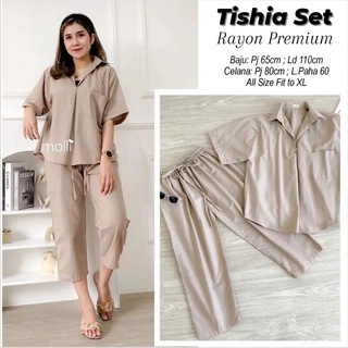 Tishia SET Of RAYON ชุดเสื้อ + กางเกง ผ้าฝ้าย สไตล์โมเดิร์น เรียบง่าย สําหรับผู้หญิงมุสลิม 2021