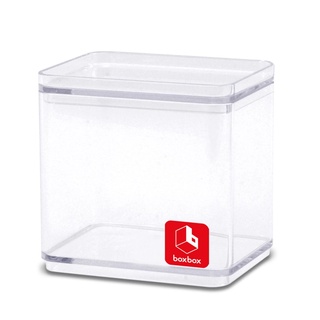 สินค้า BOXBOX กล่องทรงสี่เหลี่ยม รุ่น BB01011L สีใส ขนาด 7x9x9.5 ซม. กล่องซ้อนได้