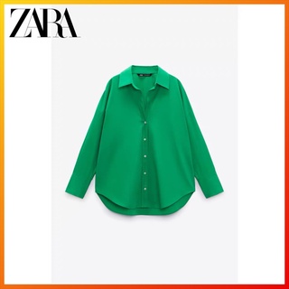 Zara เสื้อเชิ้ต ผ้าฝ้าย สไตล์ใหม่ แฟชั่นฤดูใบไม้ร่วง สําหรับผู้หญิง