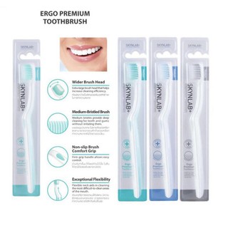 ภาพขนาดย่อของภาพหน้าปกสินค้าSkynlab พรีเมี่ยม แปรงสีฟัน สกินแล็บ เออโก Premium Toothbrush Ergo มี 3สี จากร้าน noonashop2019 บน Shopee