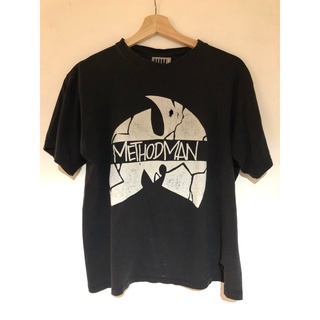 เสื้อยืดโอเวอร์ไซส์เสื้อยืดลําลอง ผ้าฝ้าย แขนสั้น คอกลม พิมพ์ลาย Method Man Wu Tang สไตล์เกาหลี สําหรับผู้ชายS-3XL