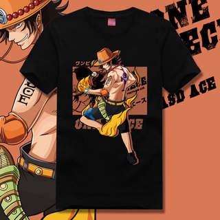 เสื้อวินเทจผญ - ONEPIECEเสื้อยืดUnisexเสื้อแขนสั้นลูฟี่เอ็ดเวิร์ดเอซทีลําลองหลวมคู่กีฬาแฟชั่นเสื้อข