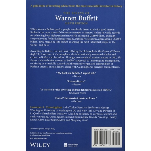 หนังสือภาษาอังกฤษ-the-essays-of-warren-buffett-lessons-for-investors-and-managers-6th-edition