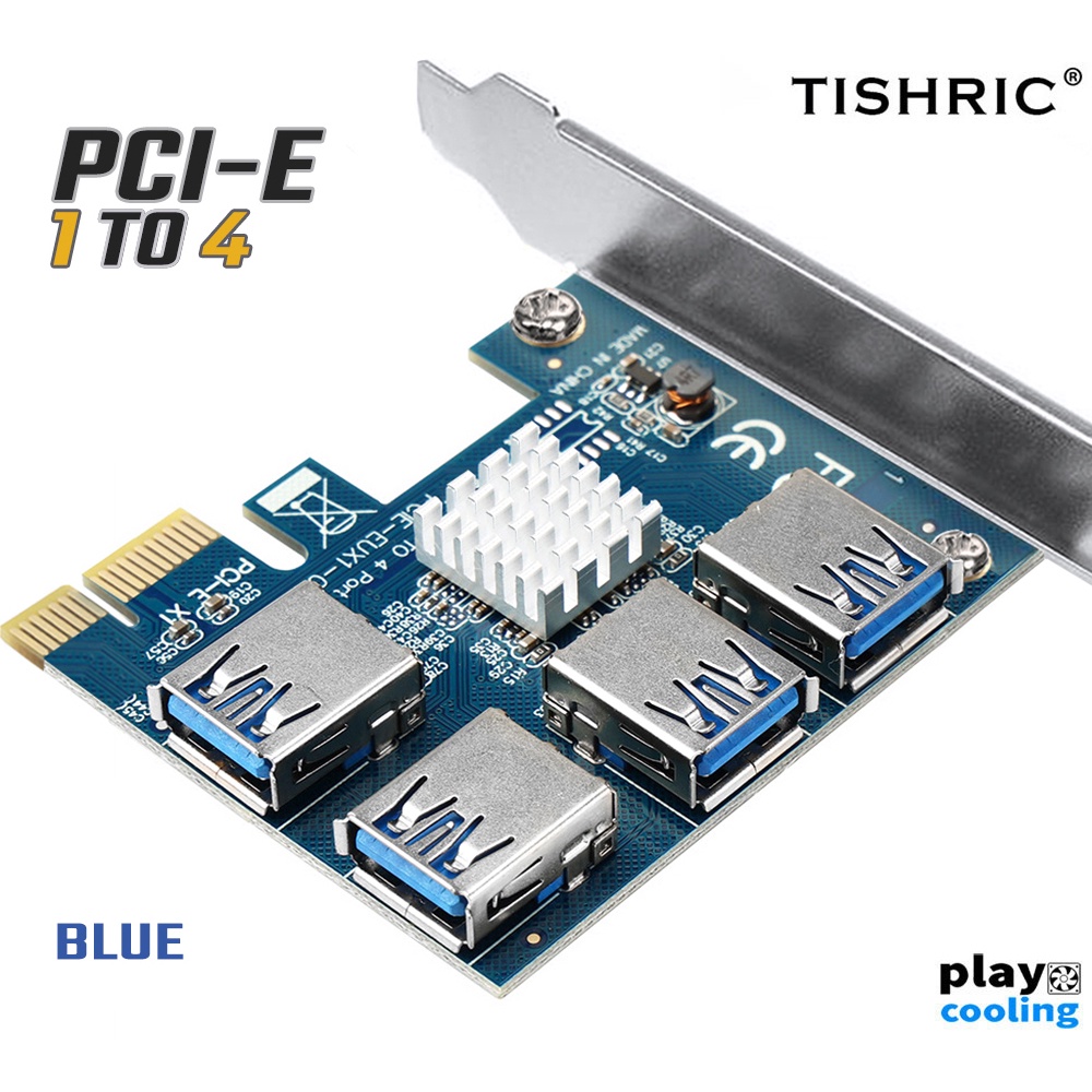 ภาพสินค้าHup PCI Express Card PCI-E 1X to USB3.0 4 Slot ( ใช้สำหรับเครื่องขุด bitcoin จัดส่งในไทย ประกัน 1ปี ) จากร้าน playcooling บน Shopee ภาพที่ 2