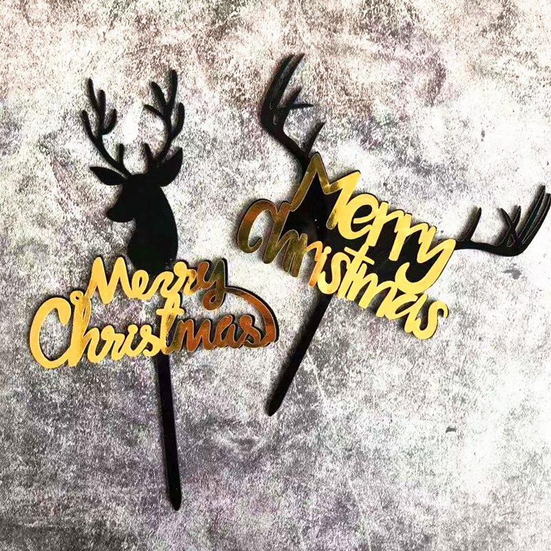 ป้ายอะคริลิค-merry-christmas-สําหรับตกแต่งเค้กปีใหม่เทศกาลคริสต์มาส