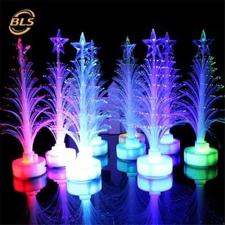 ต้นคริสต์มาสไฟเบอร์ออปติก LED สีสันสดใส พร้อมดาวด้านบน / ไฟต้นคริสต์มาสกระพริบช้า ขนาดเล็ก / ของขวัญปีใหม่สําหรับเด็ก