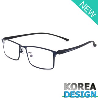 Korea Design แว่นตารุ่น 91055 สีน้ำเงิน กรอบเต็ม ขาข้อต่อ วัสดุ สแตนเลส สตีล (สำหรับตัดเลนส์) สวมใส่สบาย