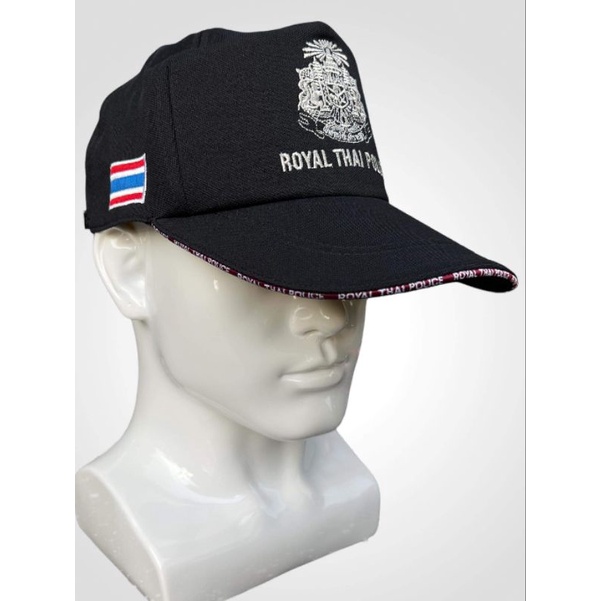หมวกแก๊ปตำรวจ-หมวกตำรวจ-ทรงสวย-ปักลายธงชาติไทย
