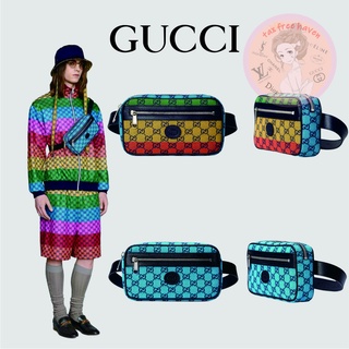 Shopee ลดกระหน่ำ 🔥ของแท้ 100% 🎁Gucci Brand New GG Multicolor Waist Bag