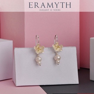 Eramyth Jewelry  ต่างหูเงินแท้ แบบห้อย ประดับด้วยมุกน้ำจืด คัดเกรด SLE-0093