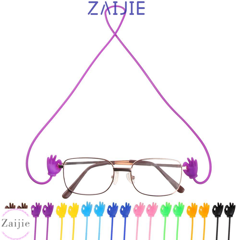 ภาพหน้าปกสินค้าZAIJIE Men Women Glasses Strap Durable Neck Cord Eyeglasses Rope Glasses Chain Silicone Anti-Slip Glasses Accessories Sports Eyewear Lanyard/Multicolor