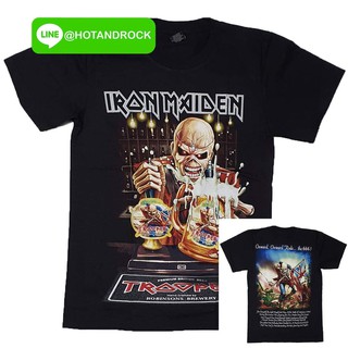 เสื้อยืดผ้าฝ้ายพรีเมี่ยม เสื้อยืดเนื้อ Cotton 💯 สัมผัสนุ่ม เบาสบาย IRONMAIDEN สีดำ