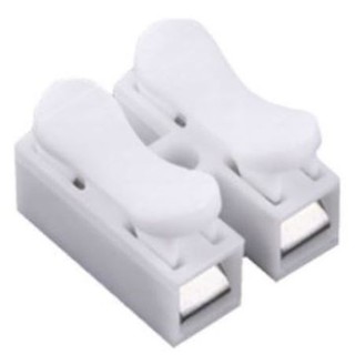 เต๋าหนีบสายไฟ Spring Cable Clip Self Lock Press Push Quick White 2P Wire Clip Connector Terminal