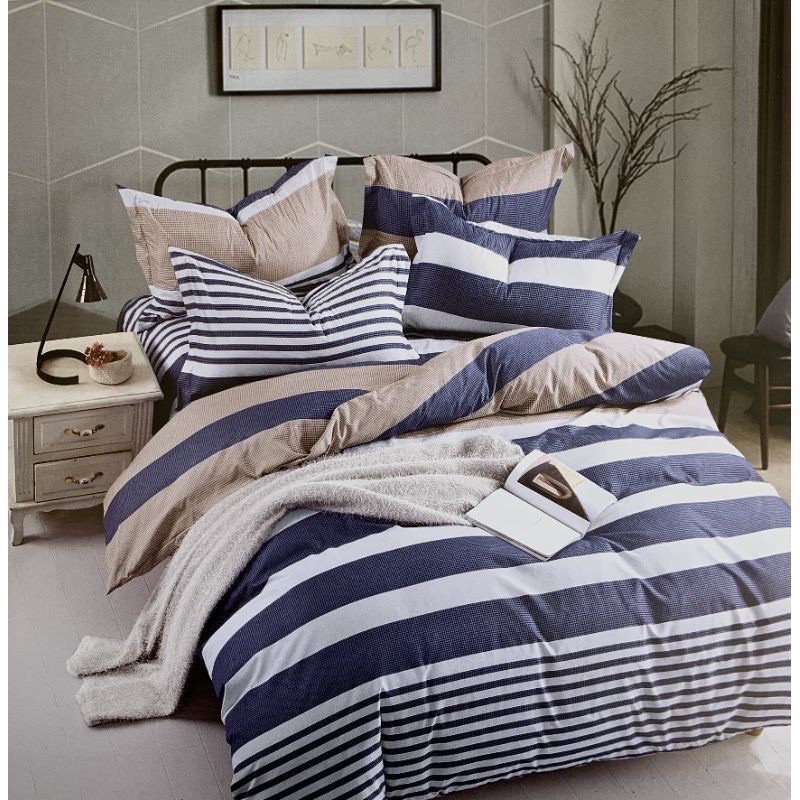 ผ้าปูที่นอน-cotton-รัดมุม4มุม-5ชิ้นไม่มีผ้านวมรองรับที่นอนสูง-10-นิ้ว