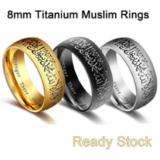 เครื่องประดับหญิงชายมุสลิมแหวนสแตนเลส gold 18 k 8 มม.
