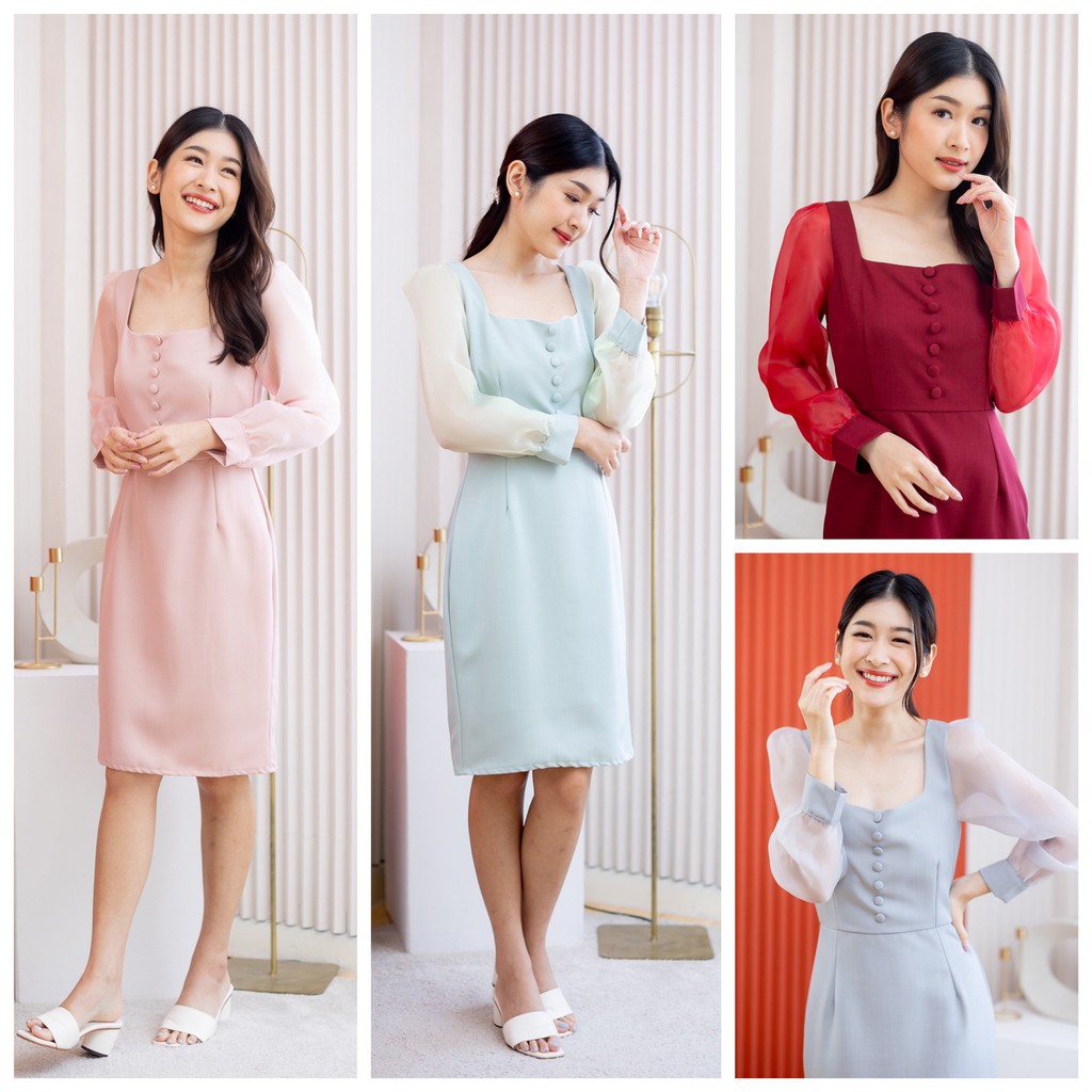 ชุดเดรสแขนยาว-ad-502-double-soft-girl-dress-by-adora-brandofficial