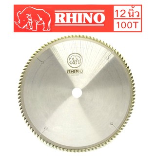 RHINO ใบเลื่อยวงเดือนตัดไม้ ตราแรด ( ขนาด 12"นิ้ว100 ฟัน ) หนา3มม. ฟันคาร์ไบด์สุดคม ของแท้จากเยอรมัน คงทน ไร้เทียมทาน !!