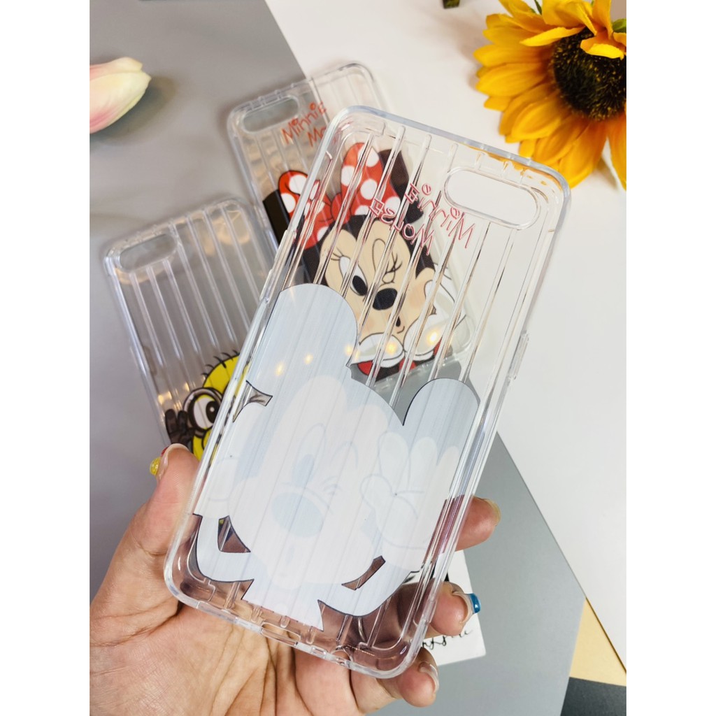 เคส-ออปโป้-a3s-tpu-luggage-case-กันกระแทก-สกรีน-ลายการ์ตูน-มินเนี่ยน-มิกกี้-มินนี่-หมีพูห์-สติช-oppo